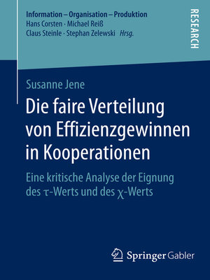 cover image of Die faire Verteilung von Effizienzgewinnen in Kooperationen